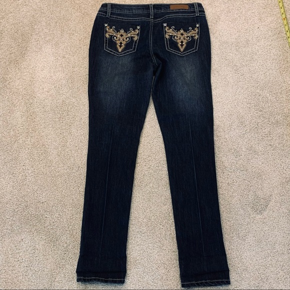 Project‎ Indigo Dark Wash Straight Cuffed Cropped Jeans 9 - Picture 8 of 16